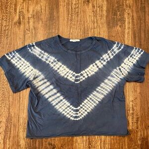 Caution To The Wind Blue Tie-Dye Crop Top